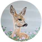 Ree acryl rond paneel hout 38 cm € 165,-